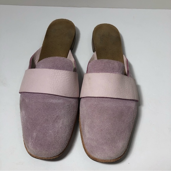 U-Dot pink suede leather mule slides. Size 8. Handcrafted in Japan. - Picture 3 of 6